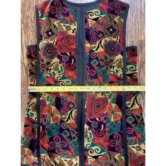 Vintage Handmade Womens Sleeveless Vest Jacket Reversible Velour Size Medium - Picture 13 of 14